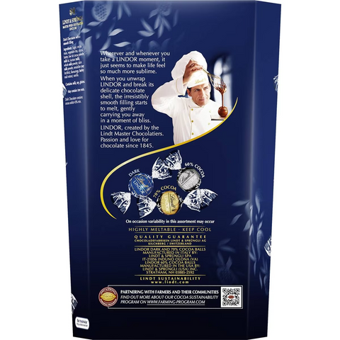 Lindt Lindor Dark Assorted Chocolate Box 327g