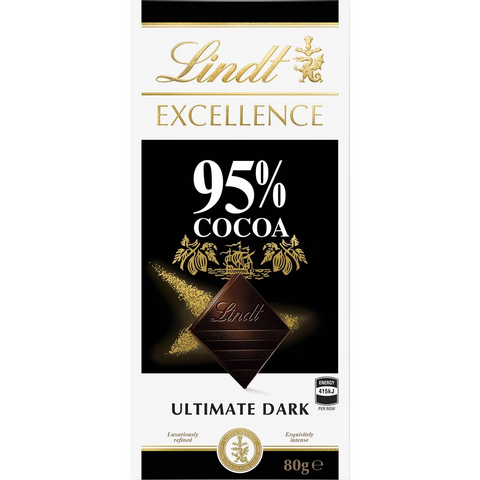 Lindt Excellence 95% Cocoa Dark Chocolate Block 80g