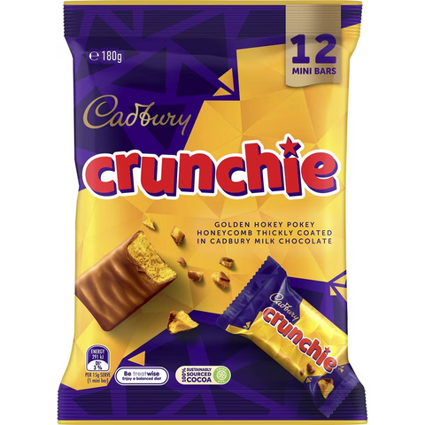 Cadbury Crunchie Chocolate Sharepack 12 Pack 180g