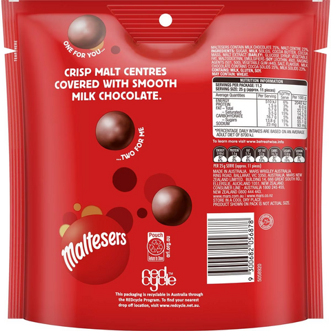 Maltesers Milk Chocolate Snack Party Bag 280g