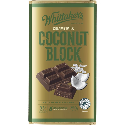 Whittaker's Block Coconut 33% Cocoa 250g