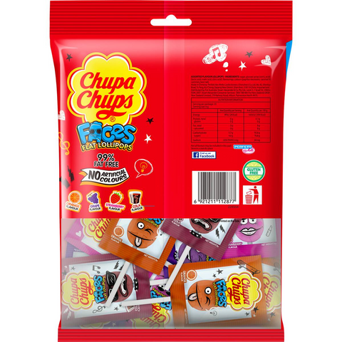 Chupa Chups Faces Flat Lollipops 35 Pack