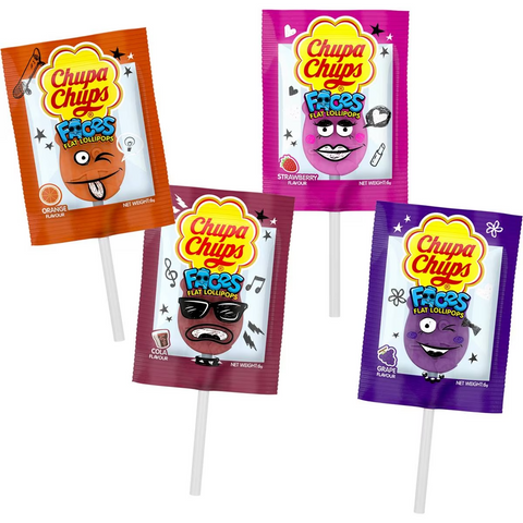 Chupa Chups Faces Flat Lollipops 35 Pack