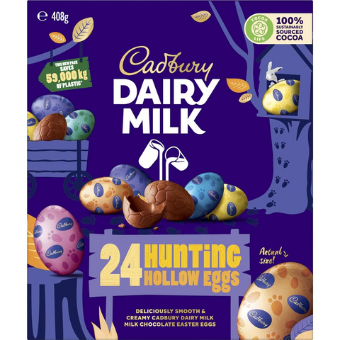 Cadbury Easter Chocolate 24 Piece Crate Hunting Eggs Carton 408g