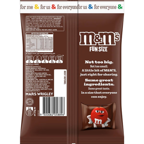 M&m's Milk Chocolate Party Share Bag 11 Pieces 148g