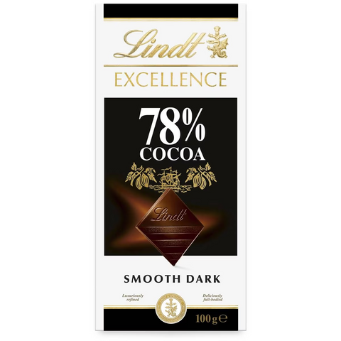 Lindt Excellence 78% Cocoa Dark Chocolate Block 100g