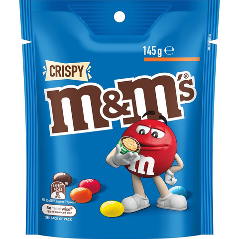 M&m's Crispy Milk Chocolate Snack & Share Bag 145g