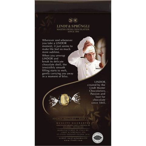 Lindt Lindor 70% Cocoa Dark Chocolate Bag 123g