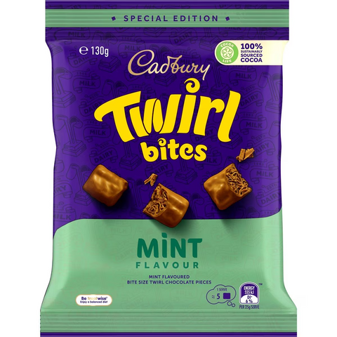 Cadbury Twirl Mint Bites Share Bag 130g