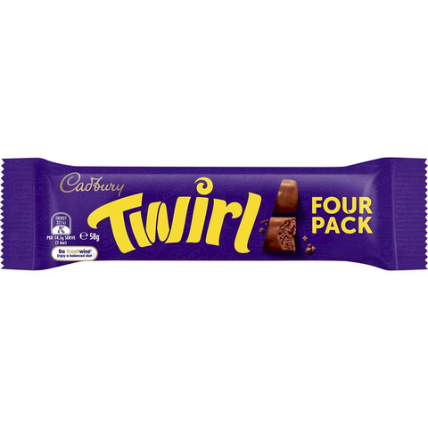 Cadbury Twirl Four Pack Chocolate Bar 58g