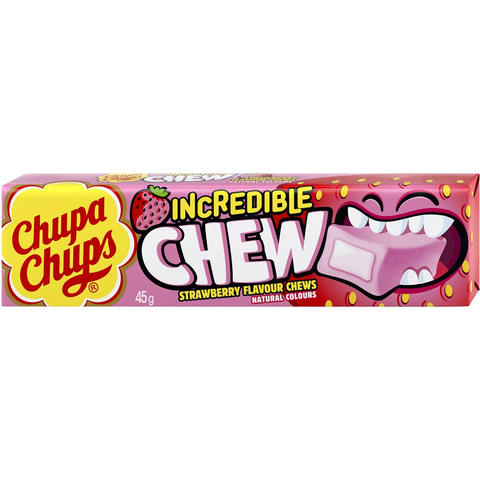 Chupa Chups Incredible Chews Strawberry Flavour 45g