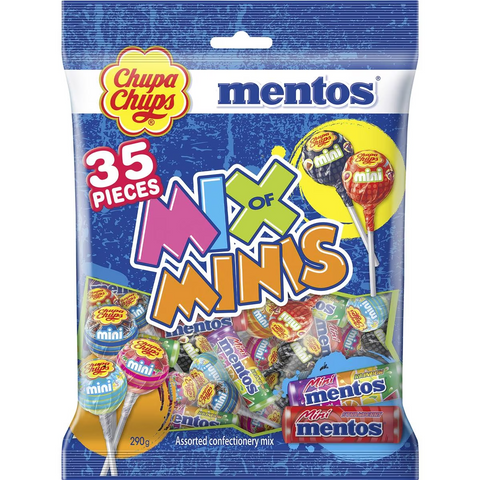 Chupa Chups Mentos Mix Of Minis 35 Pieces 290g