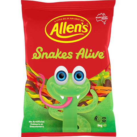 Allen's Snakes Alive Lollies Bulk Bag 1kg