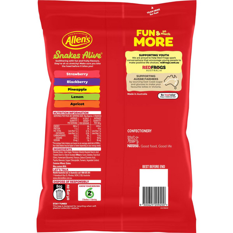 Allen's Snakes Alive Lollies Bulk Bag 1kg