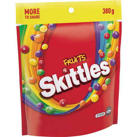 Skittles Fruits Chewy Lollies Party Share Bag 380g