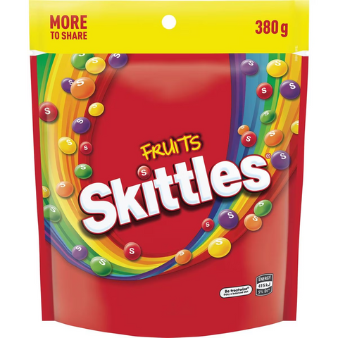 Skittles Fruits Chewy Lollies Party Share Bag 380g