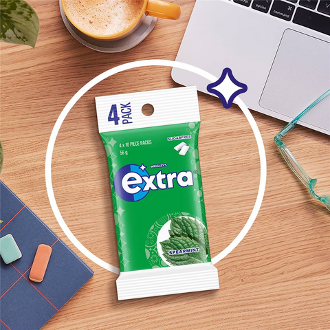 Extra Spearmint Sugar Free Chewing Gum Multipack 4x14g