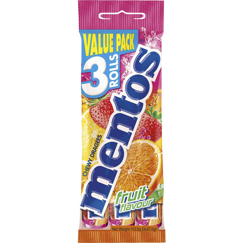 Mentos Fruit Chews 3 Pack