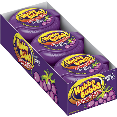 Hubba Bubba Groovy Grape Bubble Gum Tape 180cm 56g