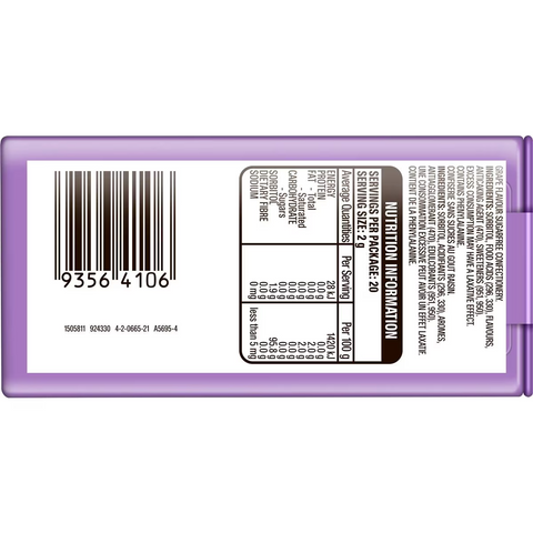 Eclipse Grape Sugar Free Mints Tin 40g