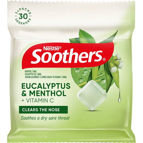 Nestle Soothers Throat Lozenge Eucalyptus & Menthol 3 Pack