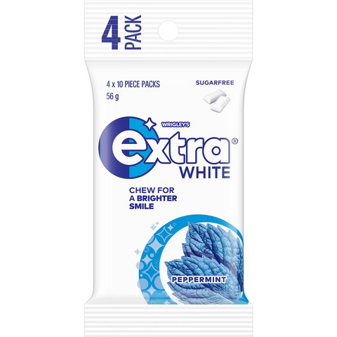 Extra White Peppermint Sugar Free Chewing Gum Multipack 4x14g