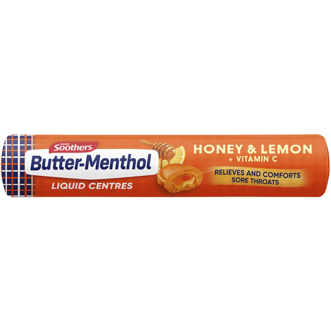 Nestle Butter-menthol Liquid Centres Honey & Lemon Throat Lozenges 10 Pack