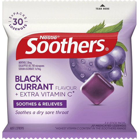 Nestle Soothers Throat Lozenges Blackcurrant 30 Pack