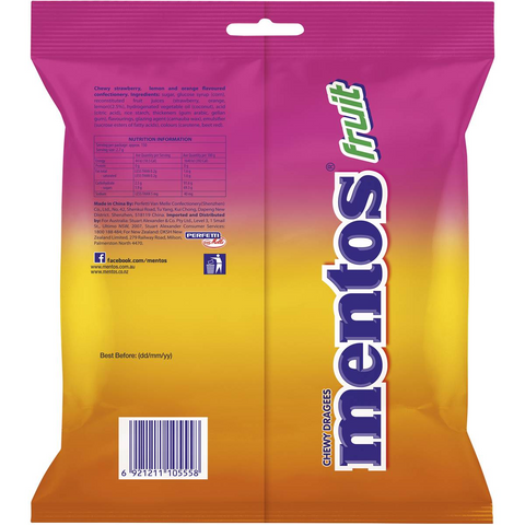 Mentos Single Serve Chewy Fruit 405g