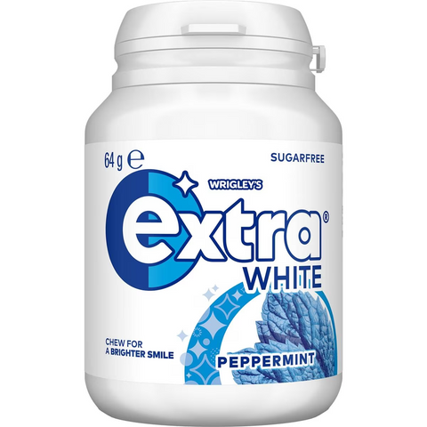 Extra White Peppermint Sugar Free Chewing Gum Bottle 64g