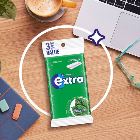 Extra Spearmint Sugar Free Chewing Gum Multipack 81g