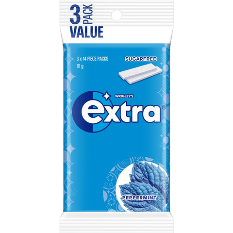 Extra Peppermint Sugar Free Chewing Gum Multipack 81g