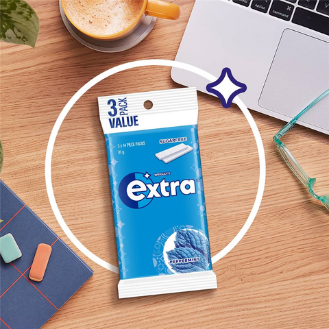 Extra Peppermint Sugar Free Chewing Gum Multipack 81g