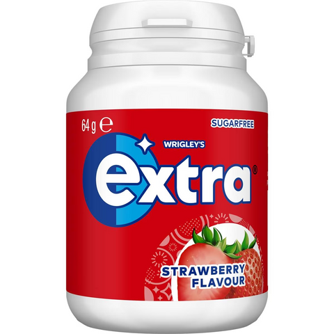 Extra Strawberry Sugar Free Chewing Gum Bottle 64g