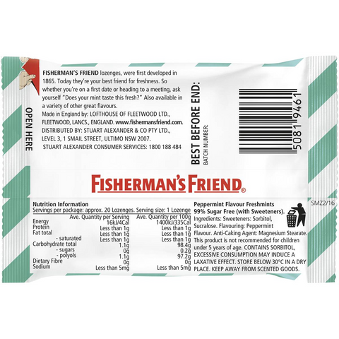 Fisherman's Friend Mints Fresh Sugar Free 25g Pack