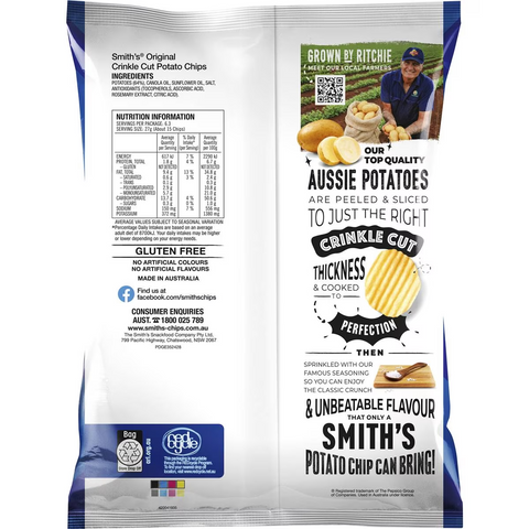 Smith's Crinkle Cut Potato Chips Original 170g