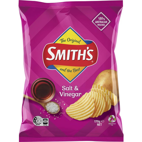 Smith's Crinkle Cut Potato Chips Salt & Vinegar 170g