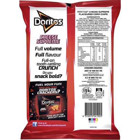 Doritos Corn Chips Cheese Supreme Share Pack 170g