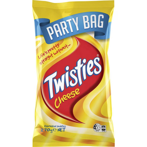 Twisties Cheese Snacks Party Size Bag 270g