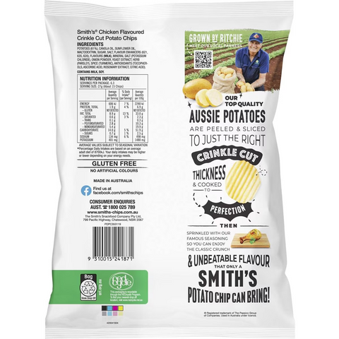 Smith's Crinkle Cut Potato Chips Chicken 170g