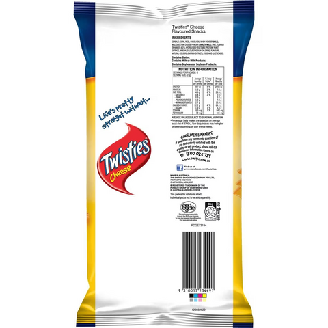 Twisties Cheese Flavoured Snacks Multipack 114g