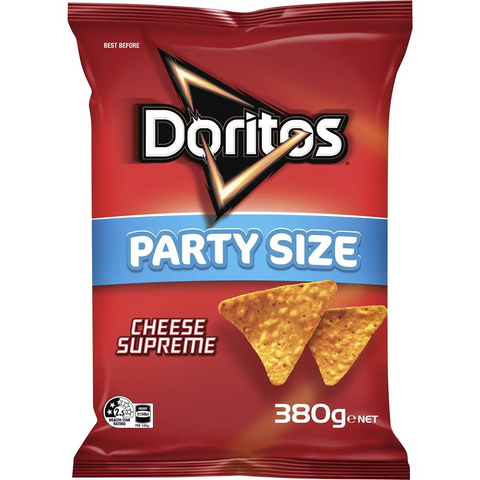 Doritos Corn Chips Cheese Supreme Party Size 380g