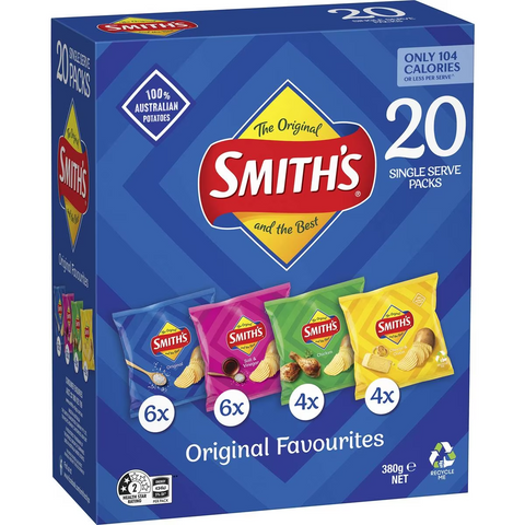 Smith's Potato Chips Original Favourites Multipack Variety 20 Pack