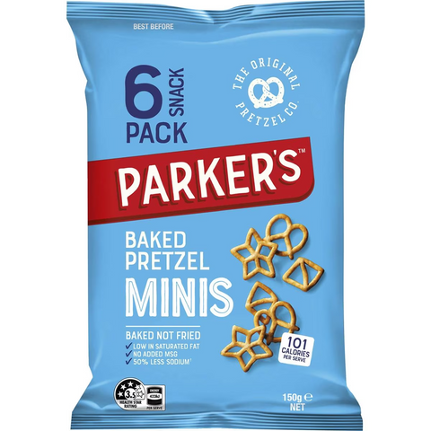 Parker's Mini Baked Pretzels Multipack 150g