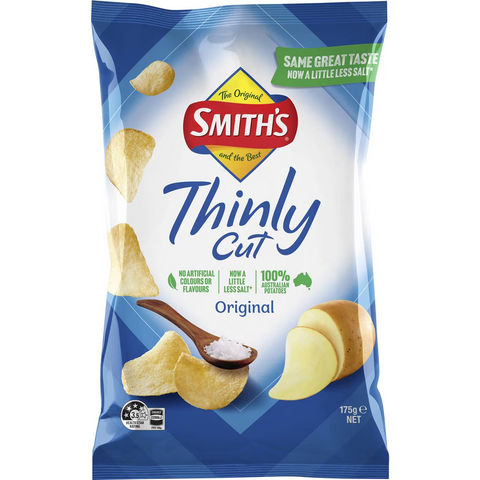 Smith's Thinly Cut Potato Chips Original Share Pack 175g