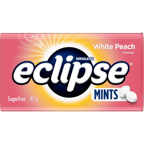 Eclipse White Peach Sugar Free Mints Tin 40g