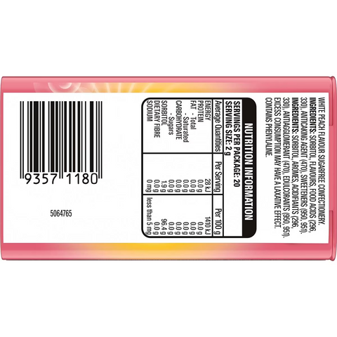 Eclipse White Peach Sugar Free Mints Tin 40g