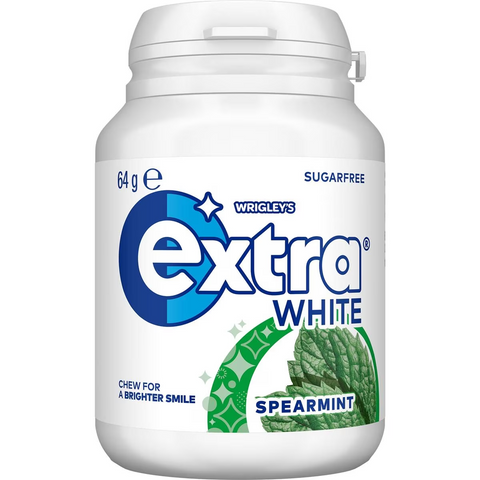 Extra White Spearmint Sugar Free Chewing Gum Bottle 64g