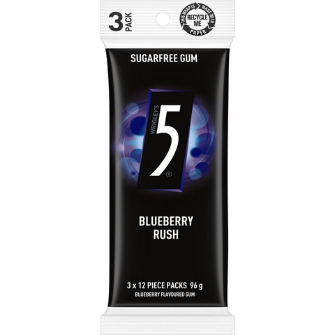 5gum Blueberry Sugar Free Gum 3pk 96g