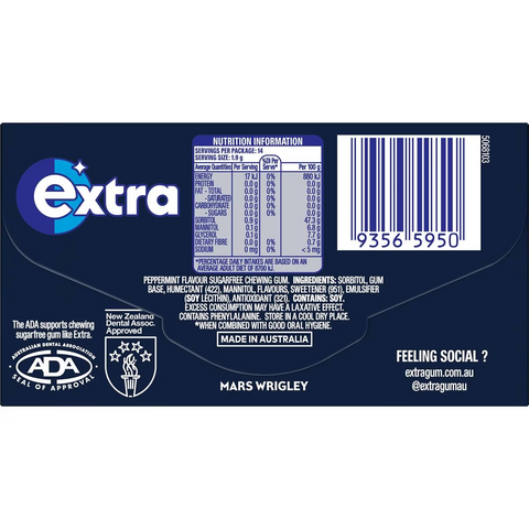 Extra Intense Mint Sugar Free Chewing Gum 14pc 27g